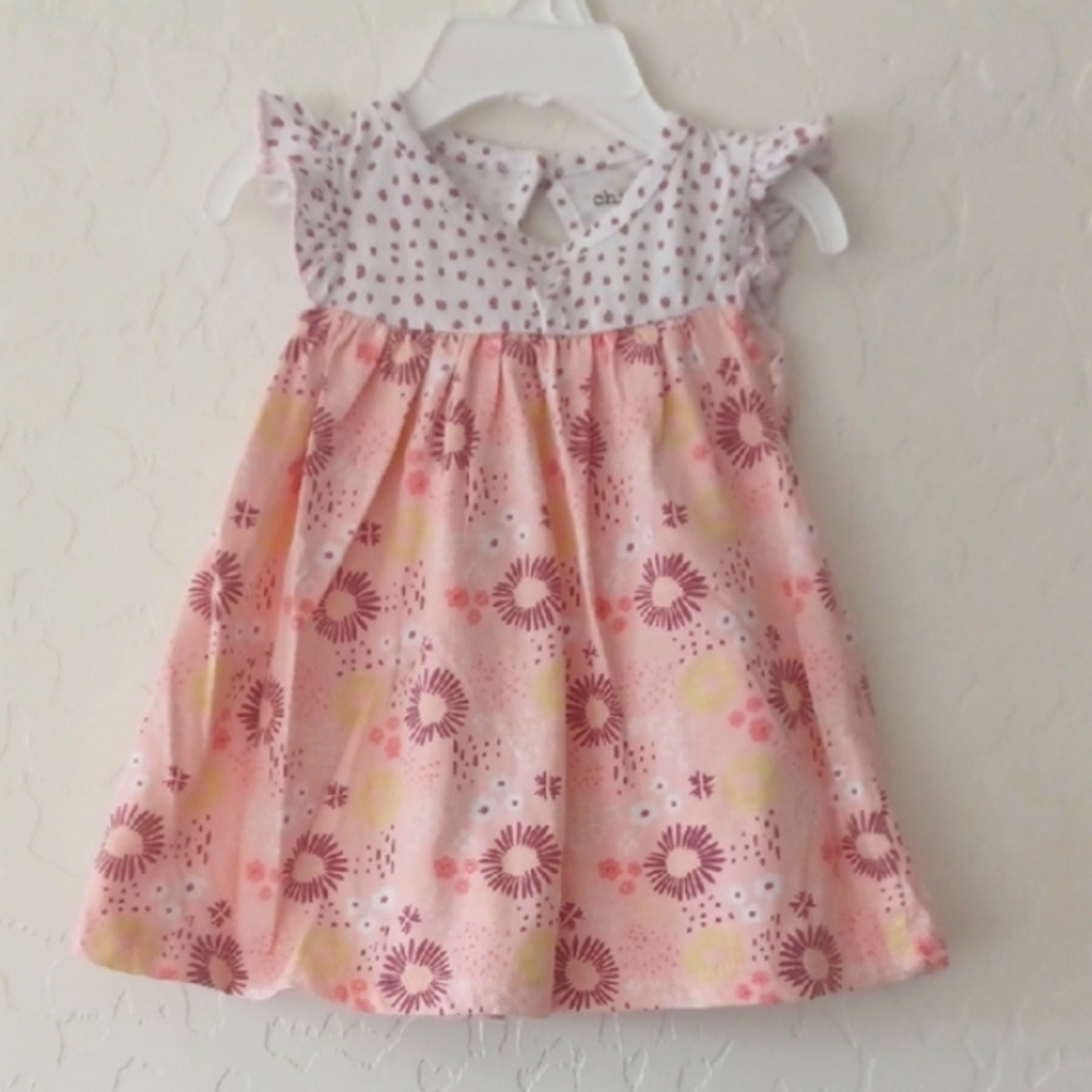 Chick Pea Pink and White Floral Baby Dress Size 3-6 Months